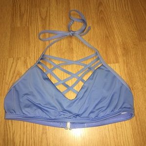 Baby blue cross neck swim top, TOP ONLY!!!